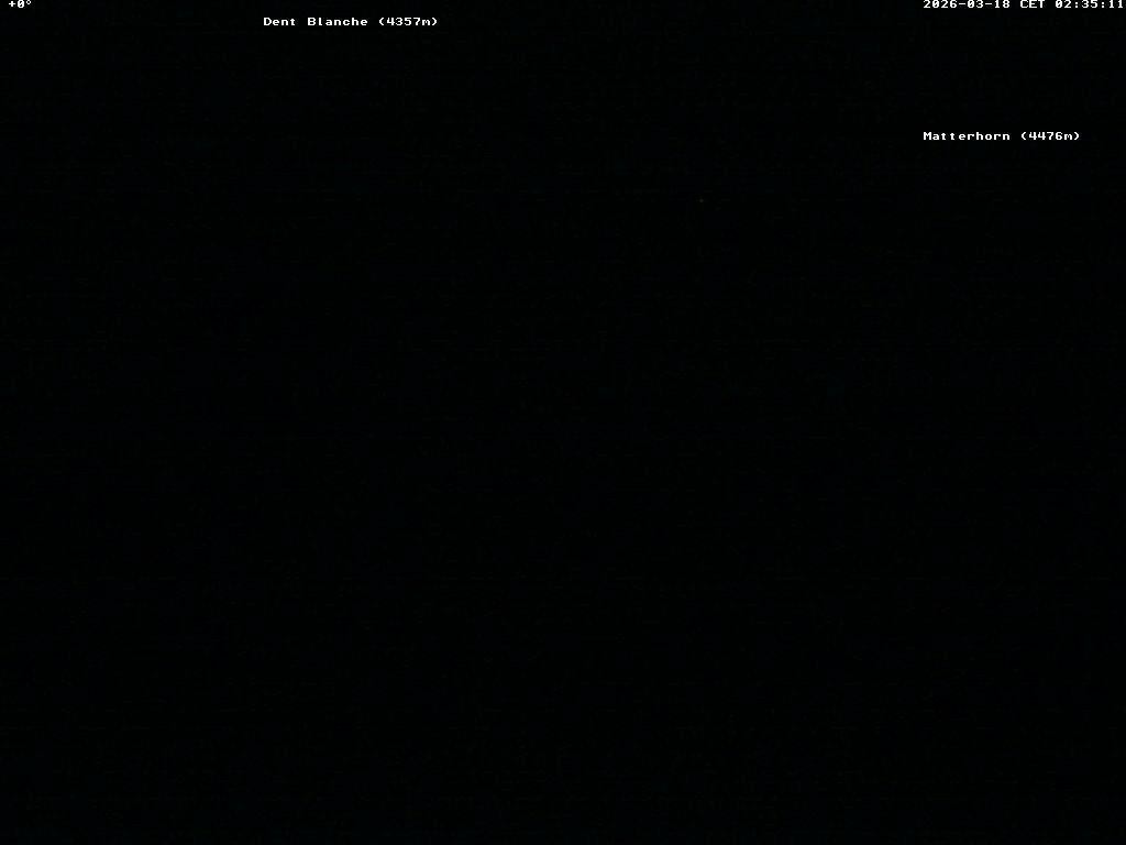 Archiv Foto Webcam Thyon: Les Masses - Blick Richtung Dent Blanche und Matterhorn