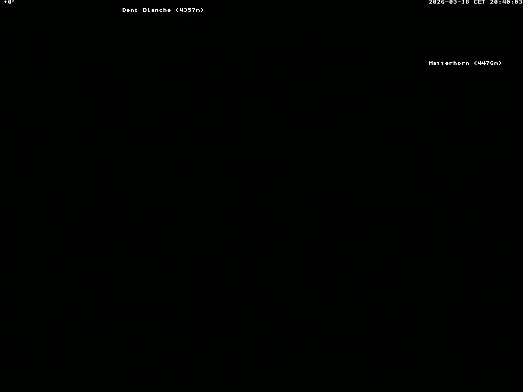 Archiv Foto Webcam Thyon: Les Masses - Blick Richtung Dent Blanche und Matterhorn