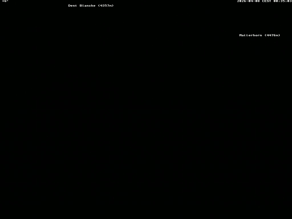 Archived image Webcam Thyon: Les Masses - View of Dent Blanche and Matterhorn