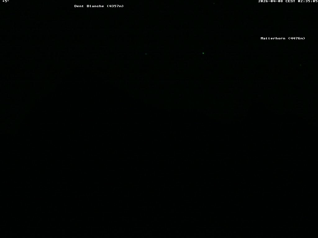 Archived image Webcam Thyon: Les Masses - View of Dent Blanche and Matterhorn