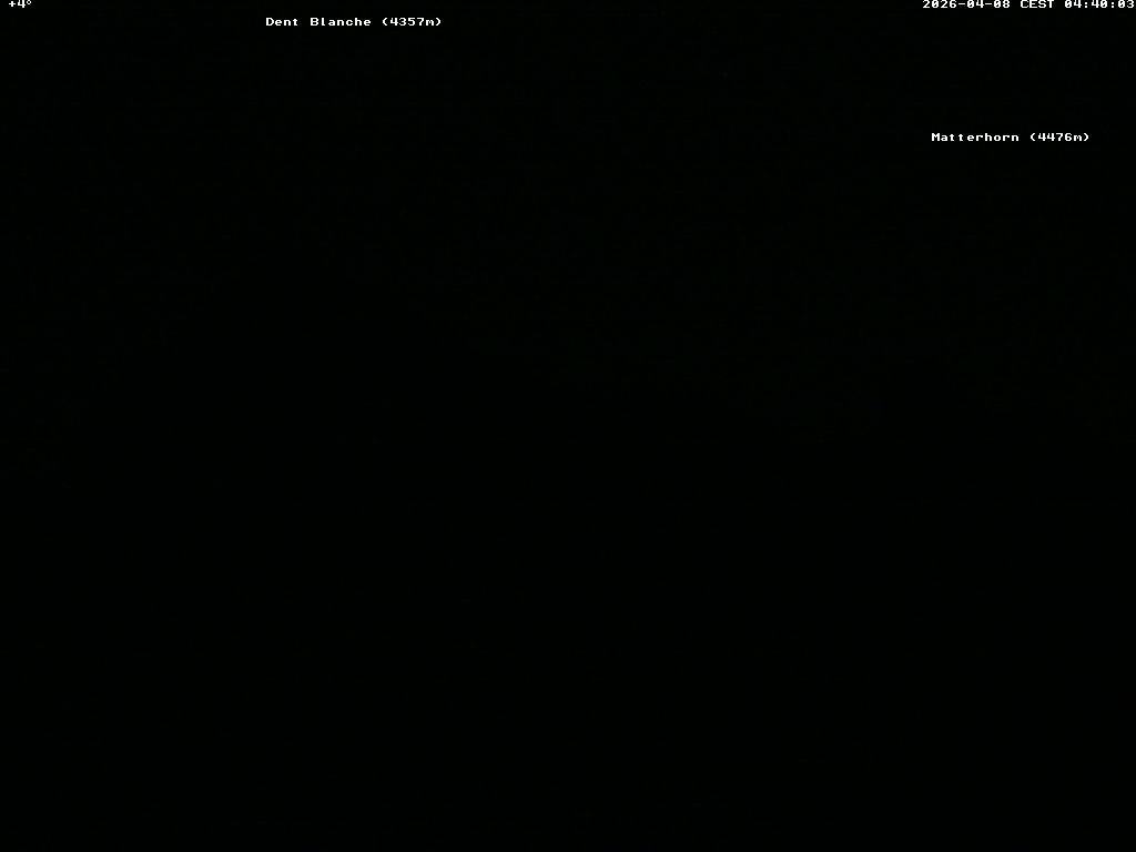 Archived image Webcam Thyon: Les Masses - View of Dent Blanche and Matterhorn