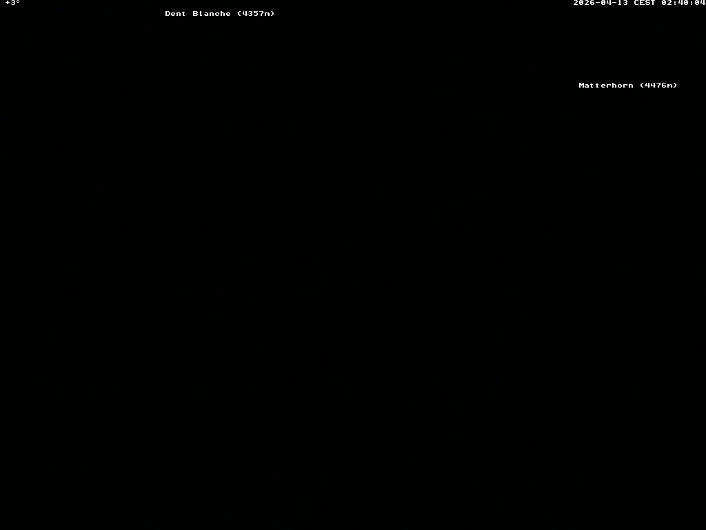 Archived image Webcam Thyon: Les Masses - View of Dent Blanche and Matterhorn