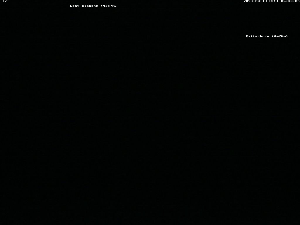 Archived image Webcam Thyon: Les Masses - View of Dent Blanche and Matterhorn