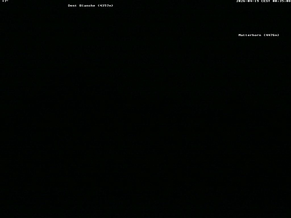 Archiv Foto Webcam Thyon: Les Masses - Blick Richtung Dent Blanche und Matterhorn