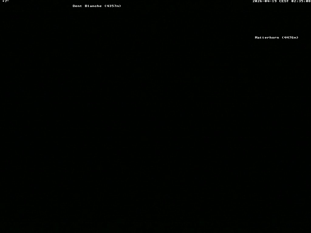 Archiv Foto Webcam Thyon: Les Masses - Blick Richtung Dent Blanche und Matterhorn