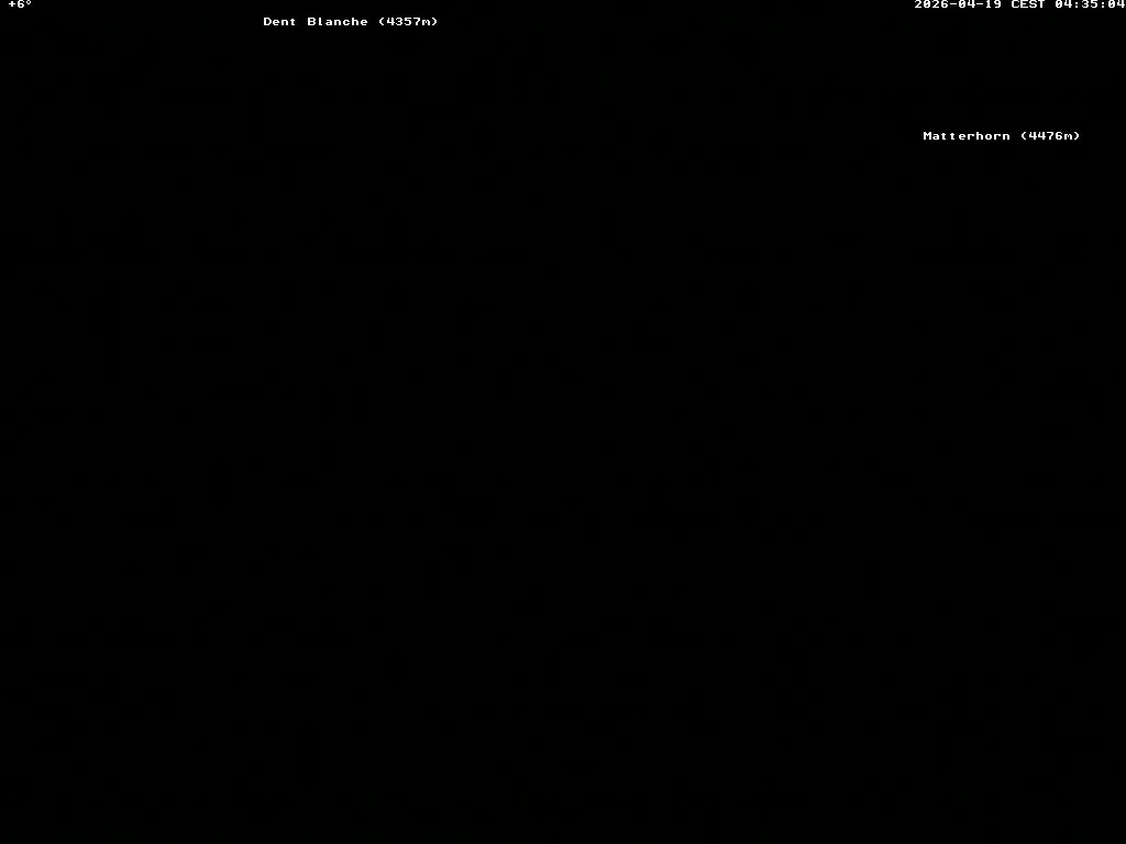 Archiv Foto Webcam Thyon: Les Masses - Blick Richtung Dent Blanche und Matterhorn