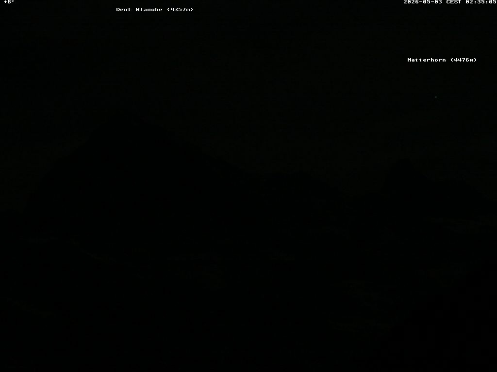 Archiv Foto Webcam Thyon: Les Masses - Blick Richtung Dent Blanche und Matterhorn
