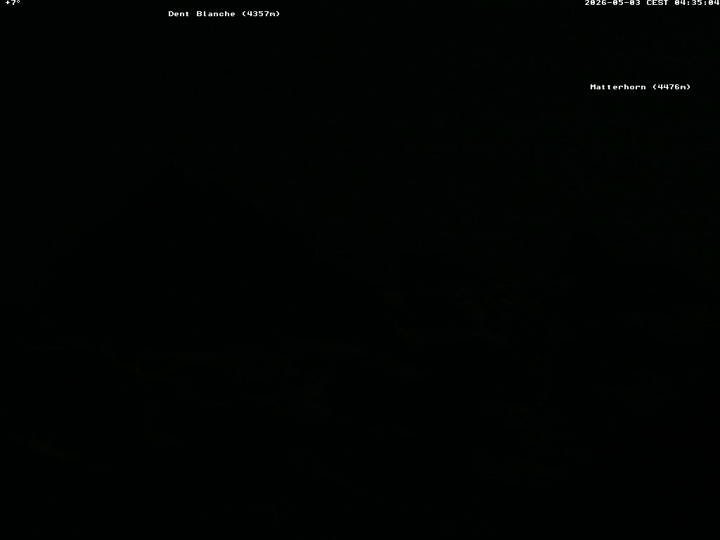 Archiv Foto Webcam Thyon: Les Masses - Blick Richtung Dent Blanche und Matterhorn