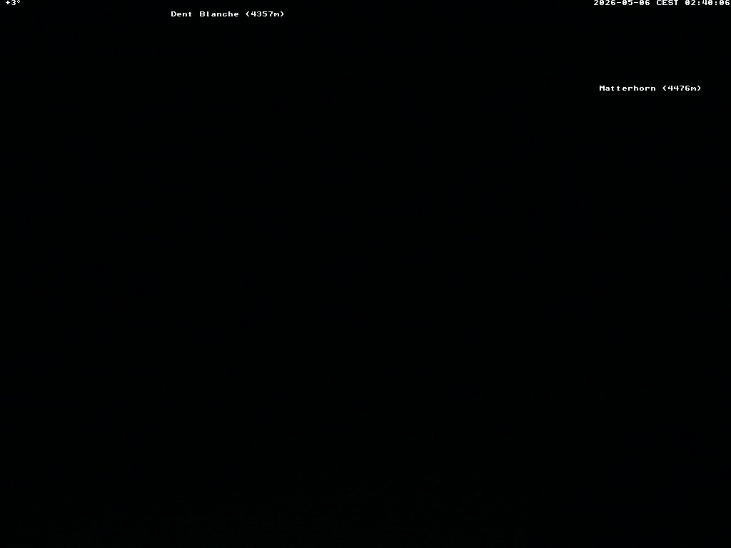 Archived image Webcam Thyon: Les Masses - View of Dent Blanche and Matterhorn