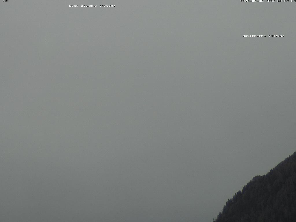 Archived image Webcam Thyon: Les Masses - View of Dent Blanche and Matterhorn