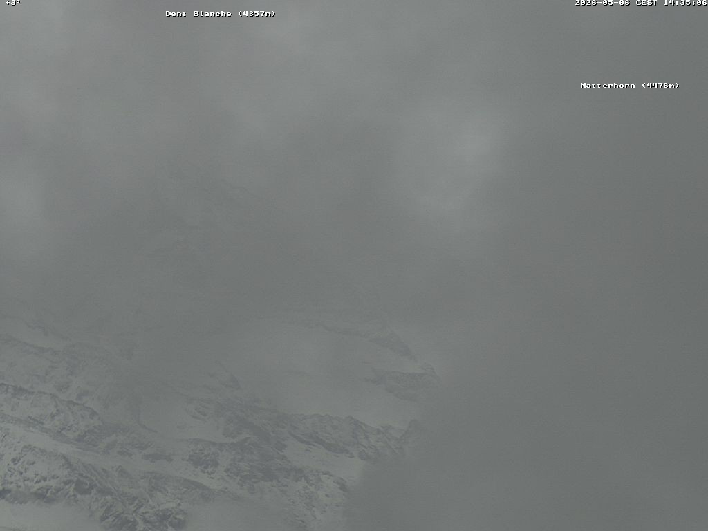 Archived image Webcam Thyon: Les Masses - View of Dent Blanche and Matterhorn