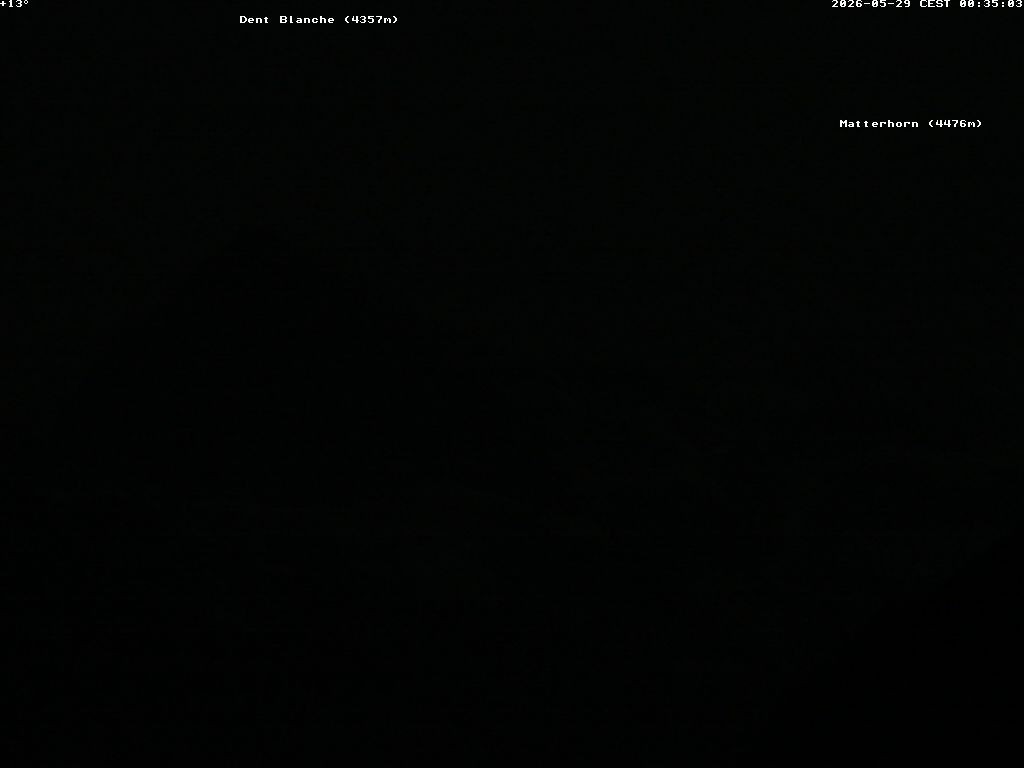 Archiv Foto Webcam Thyon: Les Masses - Blick Richtung Dent Blanche und Matterhorn
