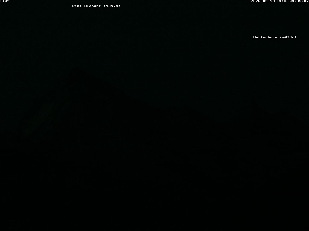 Archiv Foto Webcam Thyon: Les Masses - Blick Richtung Dent Blanche und Matterhorn