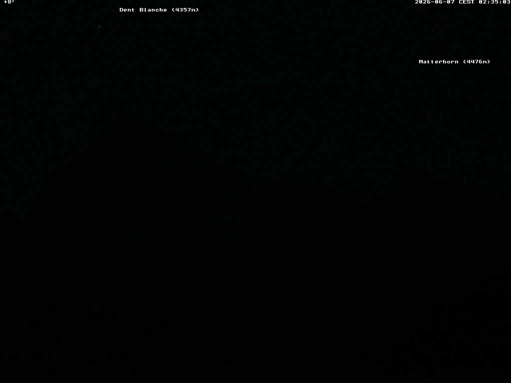 Archived image Webcam Thyon: Les Masses - View of Dent Blanche and Matterhorn