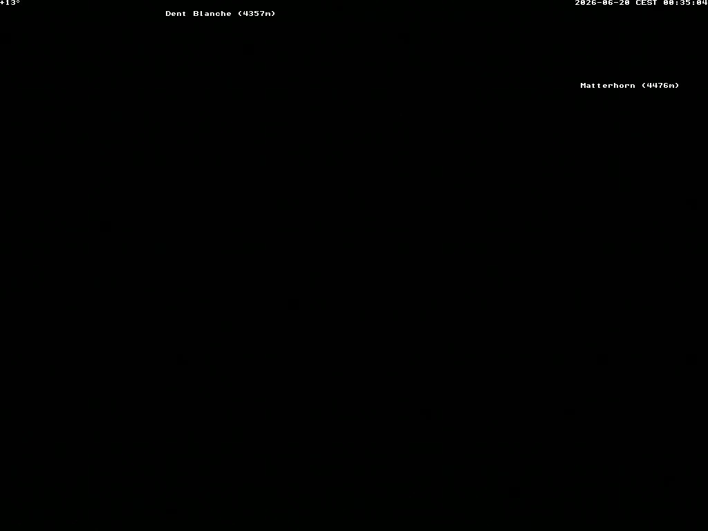 Archiv Foto Webcam Thyon: Les Masses - Blick Richtung Dent Blanche und Matterhorn