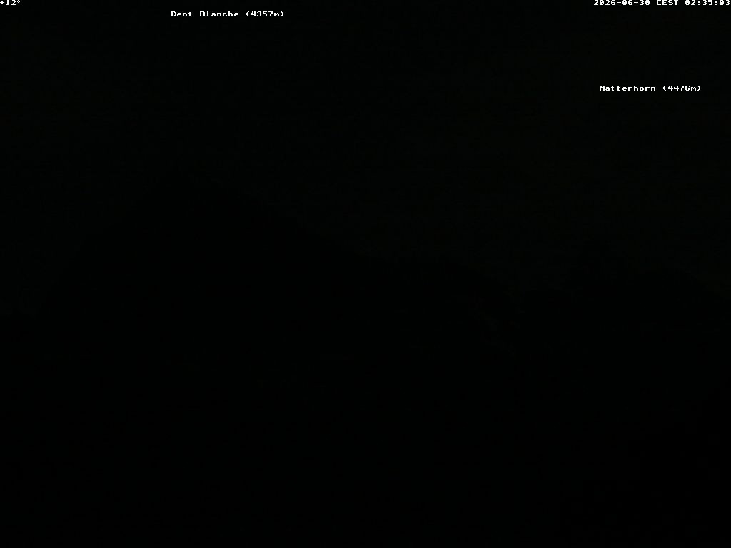 Archived image Webcam Thyon: Les Masses - View of Dent Blanche and Matterhorn