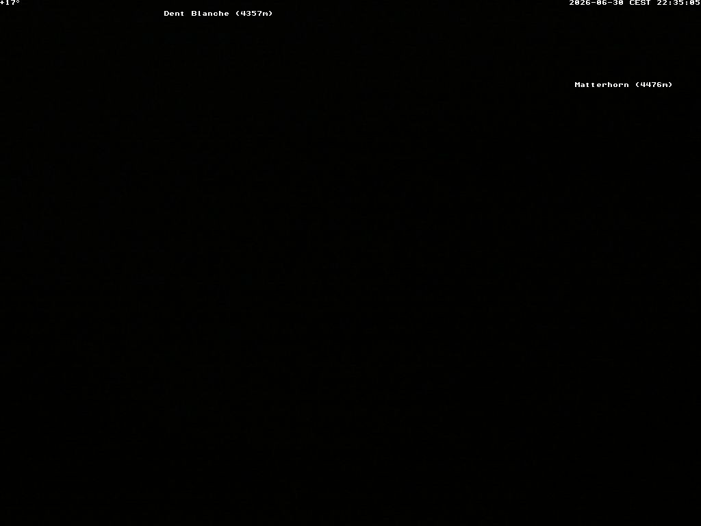 Archived image Webcam Thyon: Les Masses - View of Dent Blanche and Matterhorn