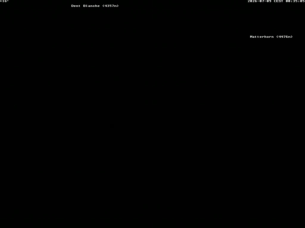 Archiv Foto Webcam Thyon: Les Masses - Blick Richtung Dent Blanche und Matterhorn
