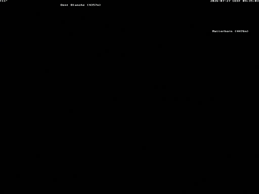 Archived image Webcam Thyon: Les Masses - View of Dent Blanche and Matterhorn