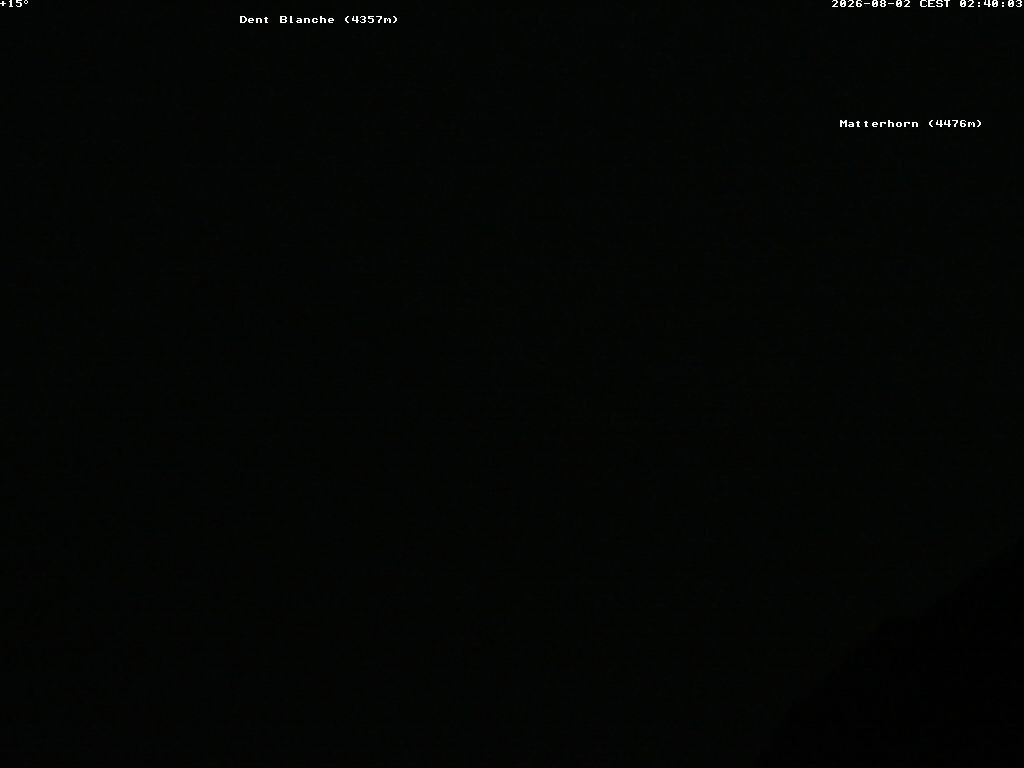 Archiv Foto Webcam Thyon: Les Masses - Blick Richtung Dent Blanche und Matterhorn