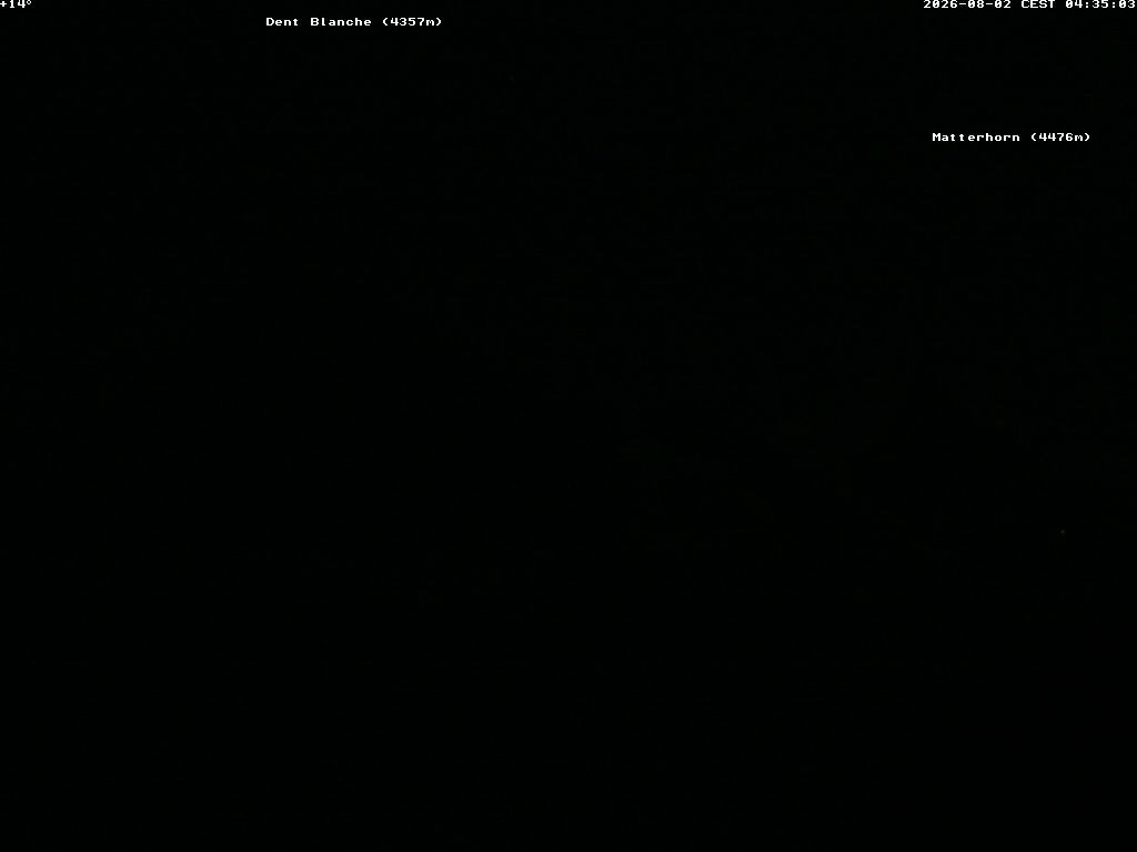 Archiv Foto Webcam Thyon: Les Masses - Blick Richtung Dent Blanche und Matterhorn