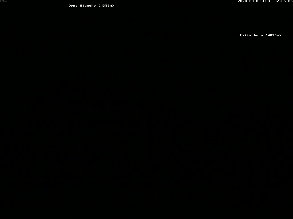 Archiv Foto Webcam Thyon: Les Masses - Blick Richtung Dent Blanche und Matterhorn