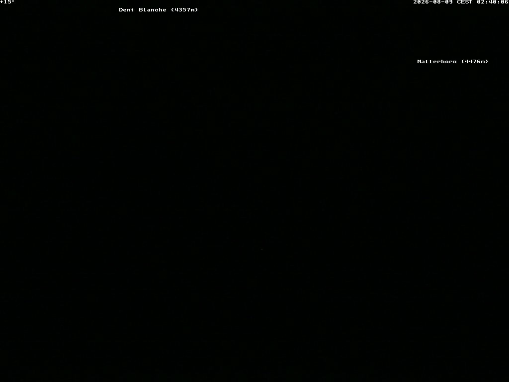 Archived image Webcam Thyon: Les Masses - View of Dent Blanche and Matterhorn