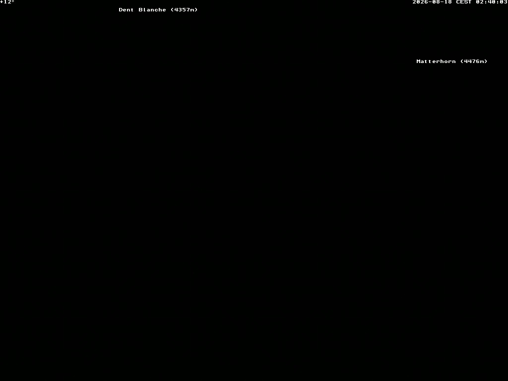 Archiv Foto Webcam Thyon: Les Masses - Blick Richtung Dent Blanche und Matterhorn