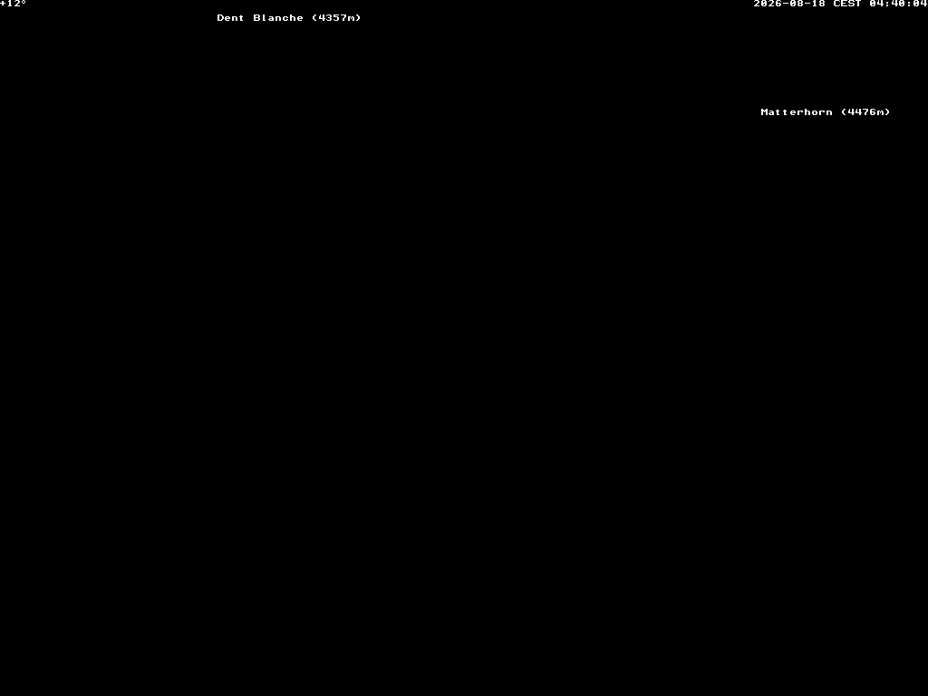 Archiv Foto Webcam Thyon: Les Masses - Blick Richtung Dent Blanche und Matterhorn