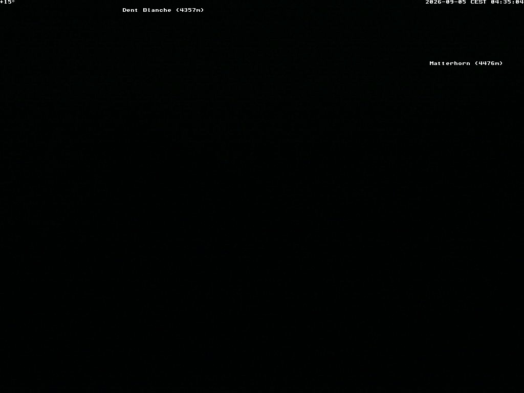Archived image Webcam Thyon: Les Masses - View of Dent Blanche and Matterhorn