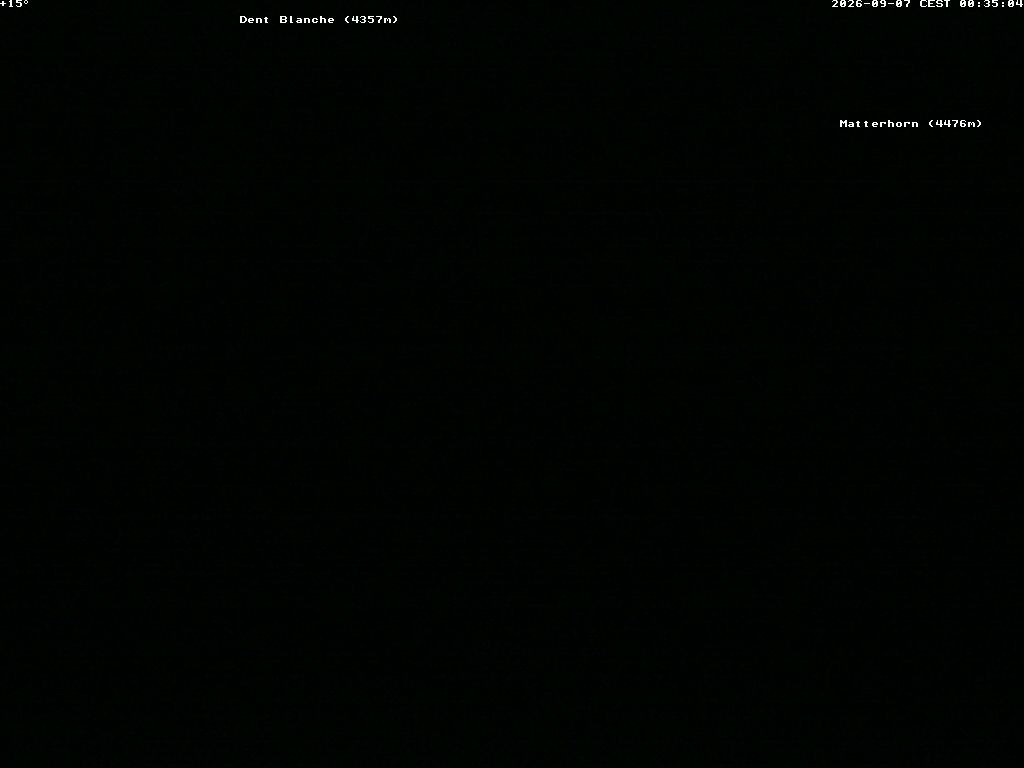 Archiv Foto Webcam Thyon: Les Masses - Blick Richtung Dent Blanche und Matterhorn