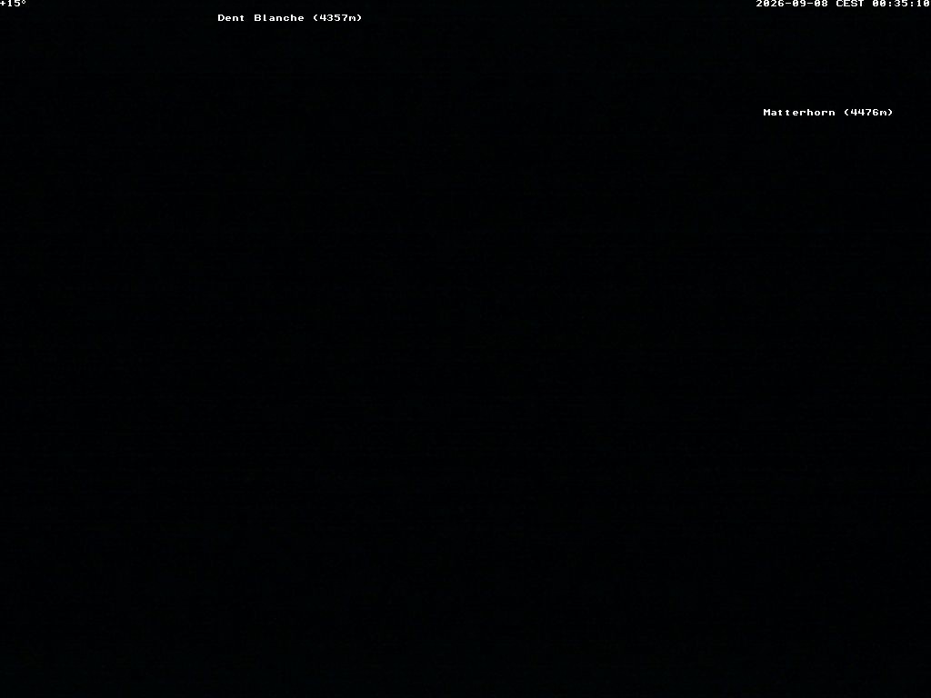 Archiv Foto Webcam Thyon: Les Masses - Blick Richtung Dent Blanche und Matterhorn