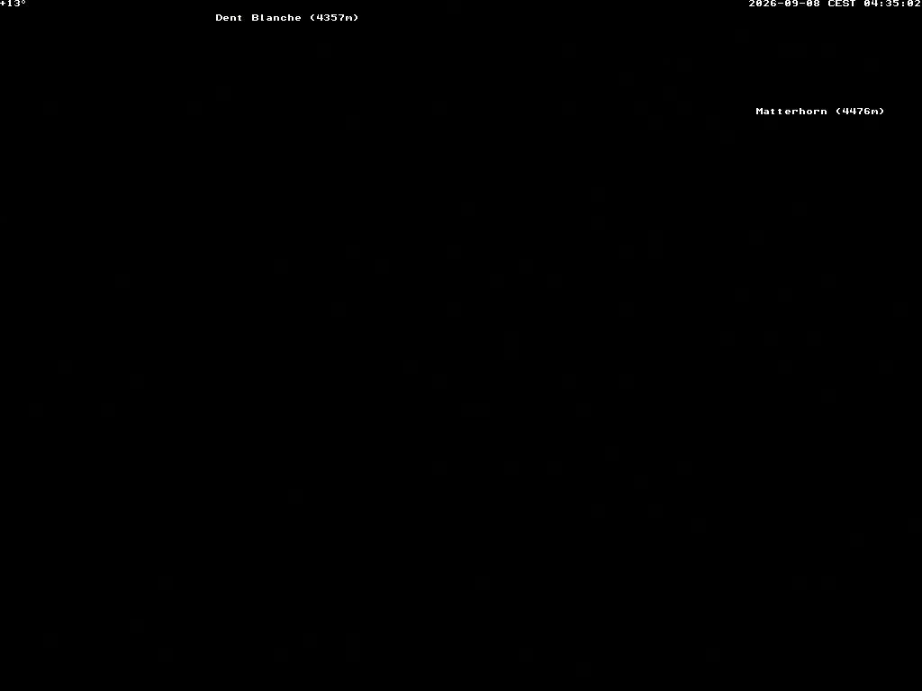 Archiv Foto Webcam Thyon: Les Masses - Blick Richtung Dent Blanche und Matterhorn