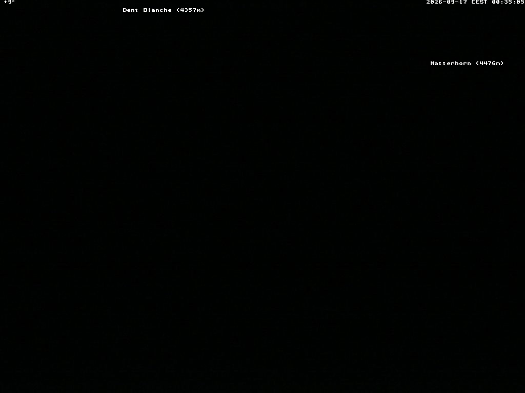 Archiv Foto Webcam Thyon: Les Masses - Blick Richtung Dent Blanche und Matterhorn