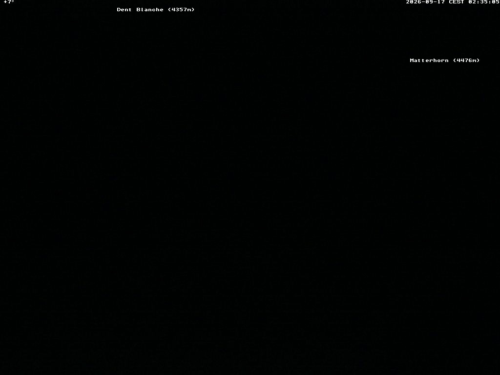 Archiv Foto Webcam Thyon: Les Masses - Blick Richtung Dent Blanche und Matterhorn