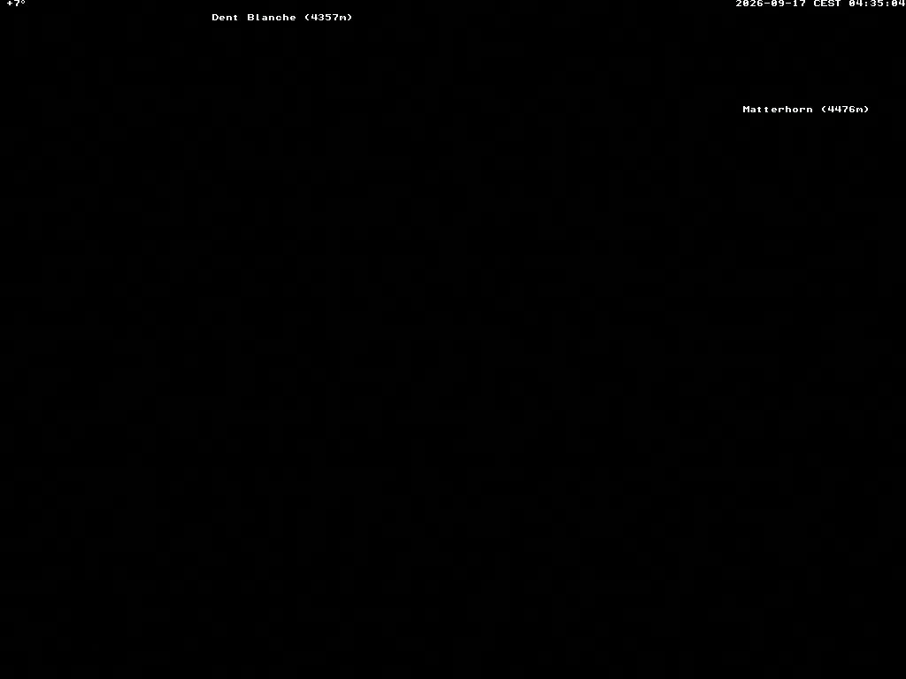 Archiv Foto Webcam Thyon: Les Masses - Blick Richtung Dent Blanche und Matterhorn