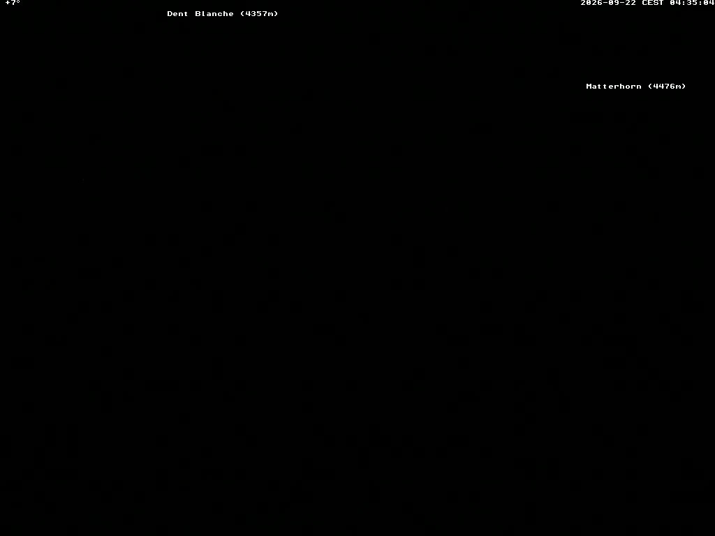 Archiv Foto Webcam Thyon: Les Masses - Blick Richtung Dent Blanche und Matterhorn