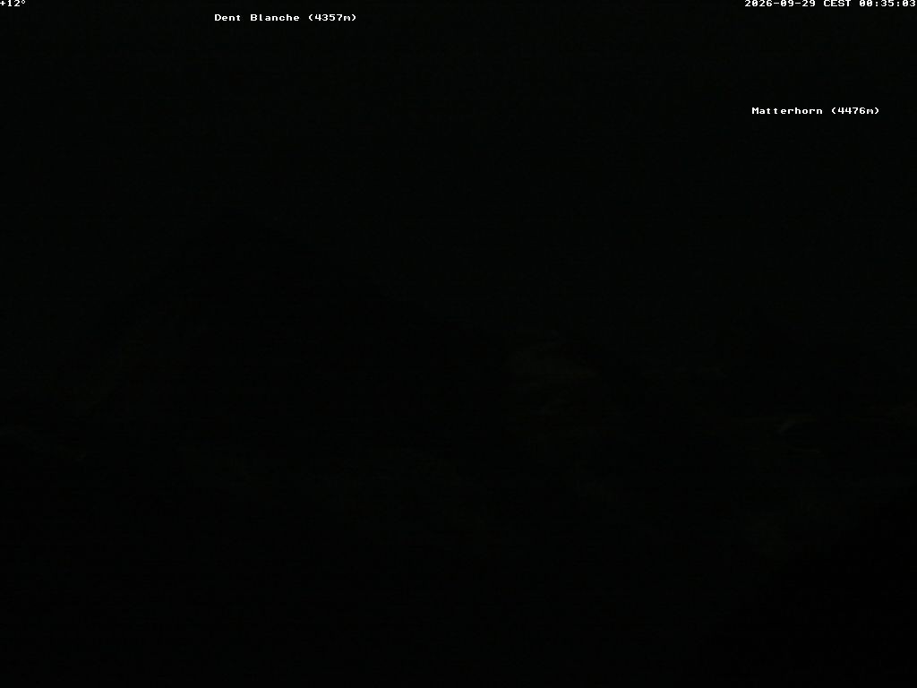 Archiv Foto Webcam Thyon: Les Masses - Blick Richtung Dent Blanche und Matterhorn