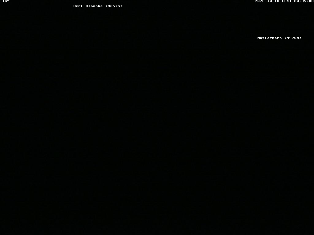 Archiv Foto Webcam Thyon: Les Masses - Blick Richtung Dent Blanche und Matterhorn
