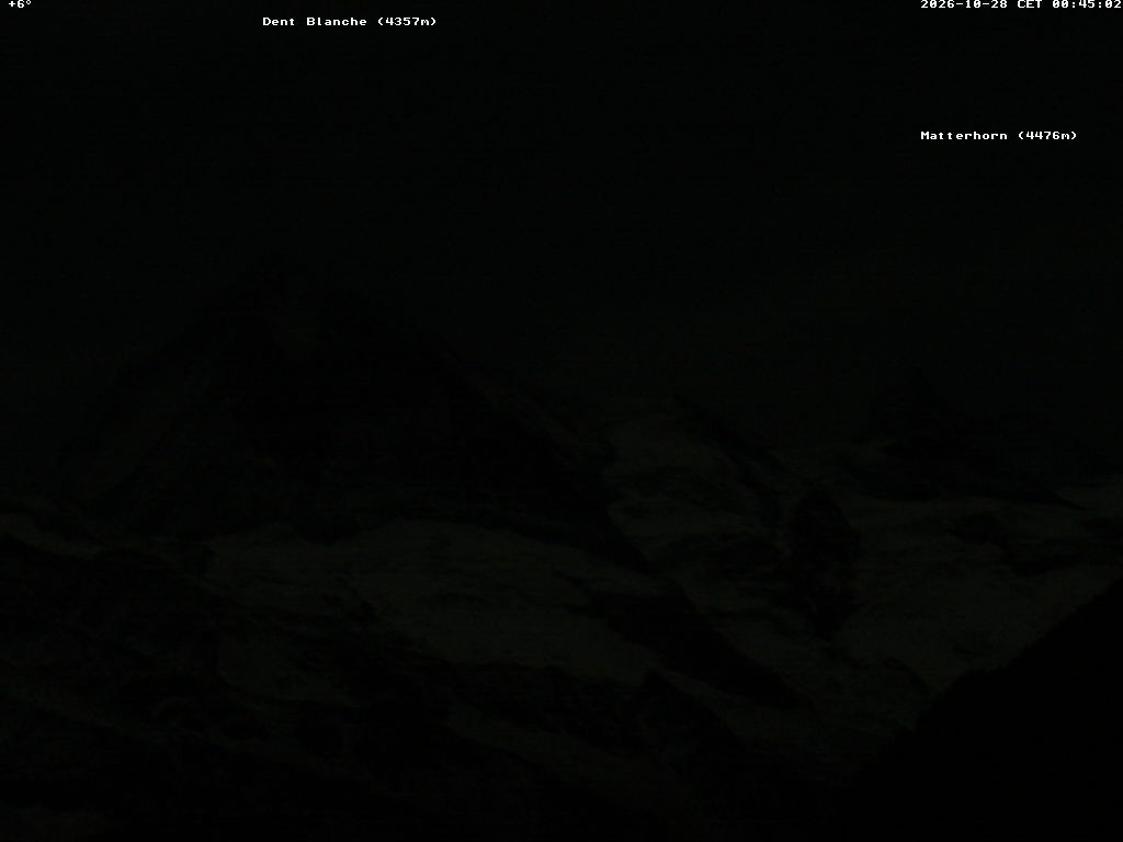 Archived image Webcam Thyon: Les Masses - View of Dent Blanche and Matterhorn