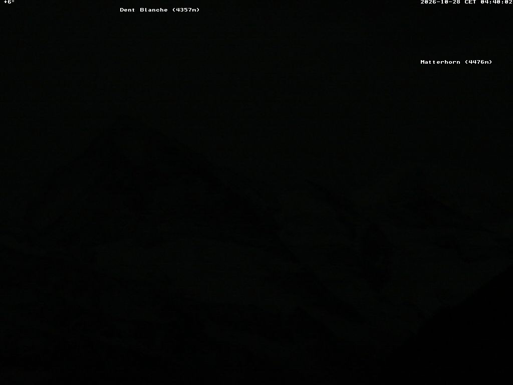 Archived image Webcam Thyon: Les Masses - View of Dent Blanche and Matterhorn