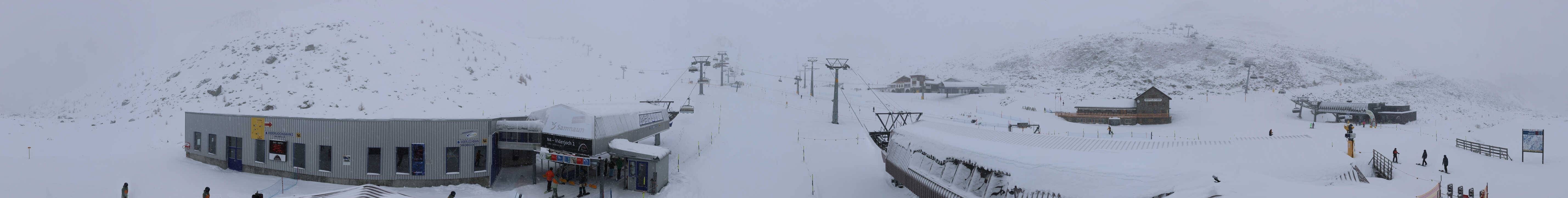 Archived image Webcam Samnaun: View from Alp Trida to Viderjoch