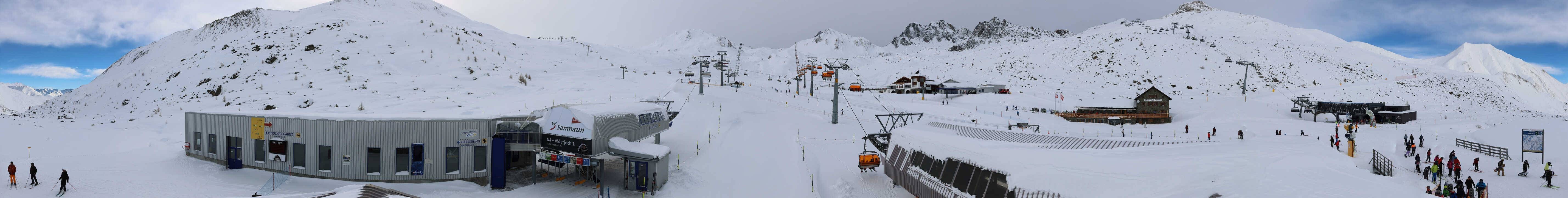 Archiv Foto Webcam Samnaun: Blick von der Alp Trida zum Viderjoch