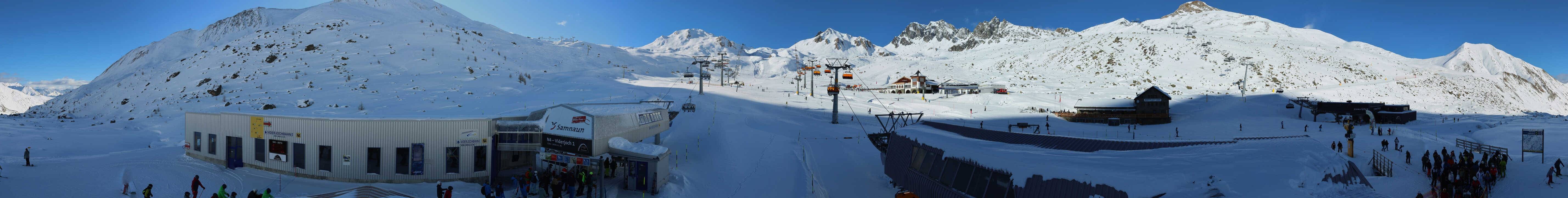 Archiv Foto Webcam Samnaun: Blick von der Alp Trida zum Viderjoch