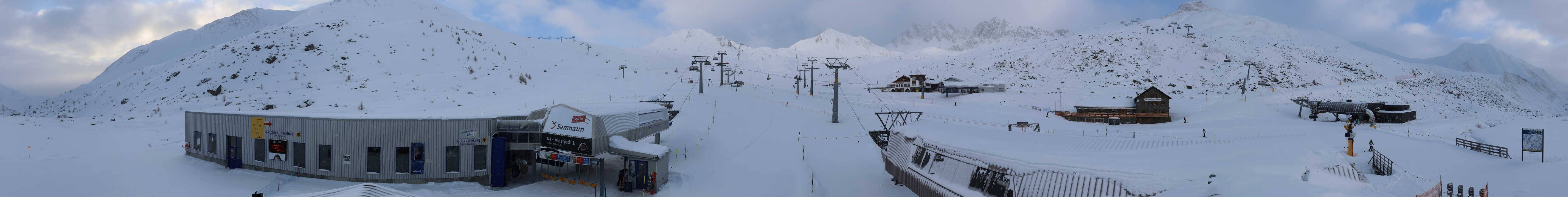 Archived image Webcam Samnaun: View from Alp Trida to Viderjoch