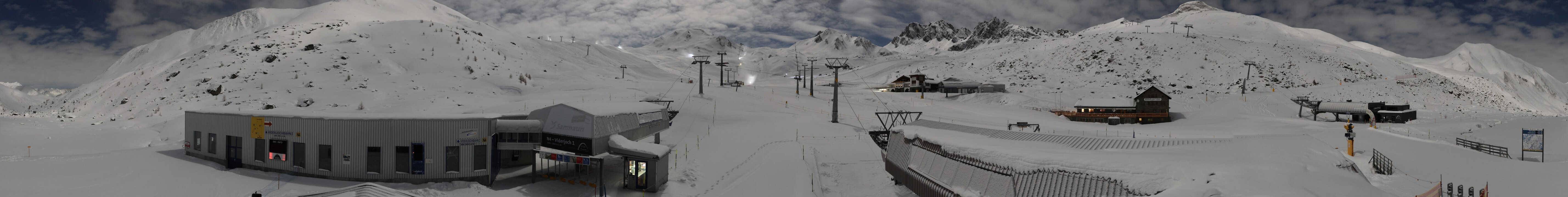 Archived image Webcam Samnaun: View from Alp Trida to Viderjoch