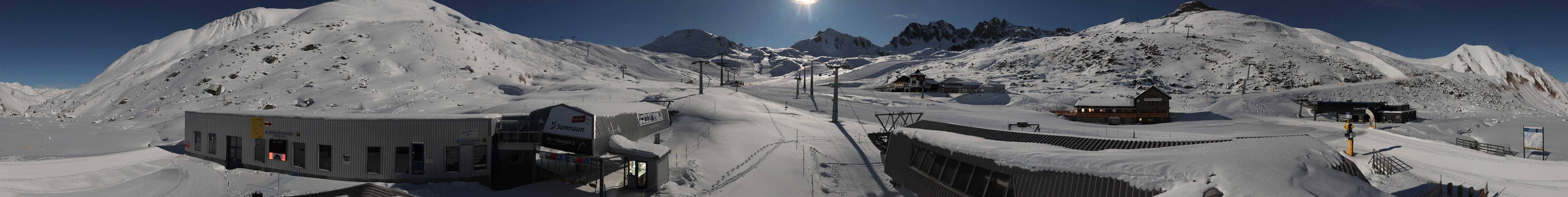 Archived image Webcam Samnaun: View from Alp Trida to Viderjoch