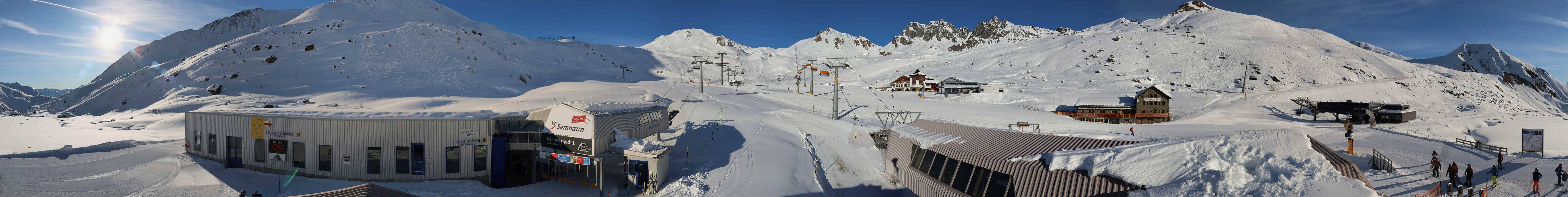 Archiv Foto Webcam Samnaun: Blick von der Alp Trida zum Viderjoch