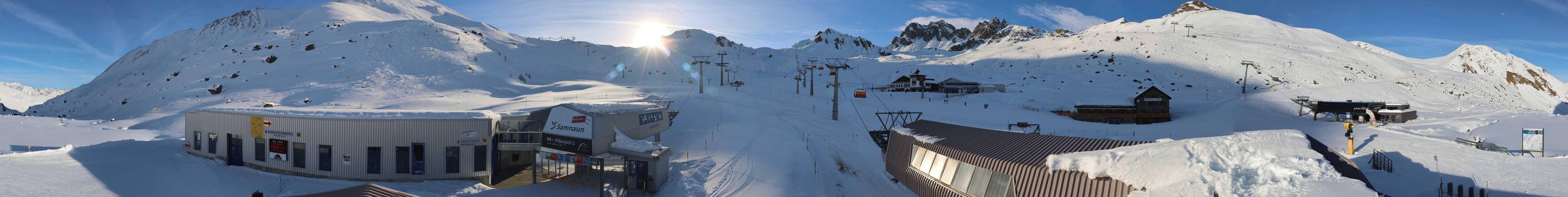 Archiv Foto Webcam Samnaun: Blick von der Alp Trida zum Viderjoch