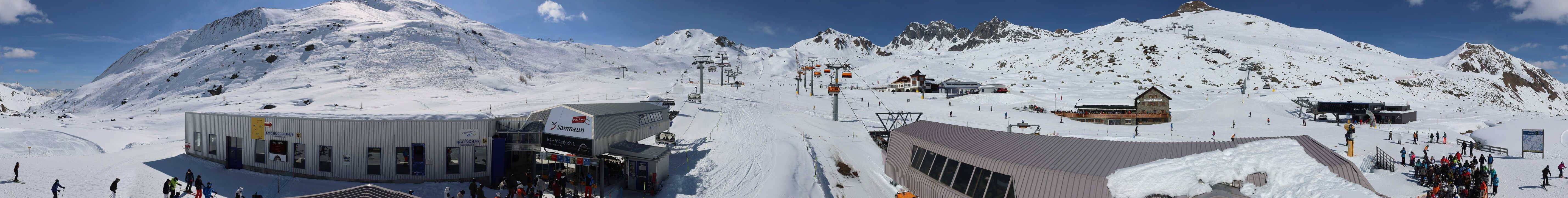 Archived image Webcam Samnaun: View from Alp Trida to Viderjoch